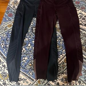 Tangerine Black and Dark Burgundy Leggings